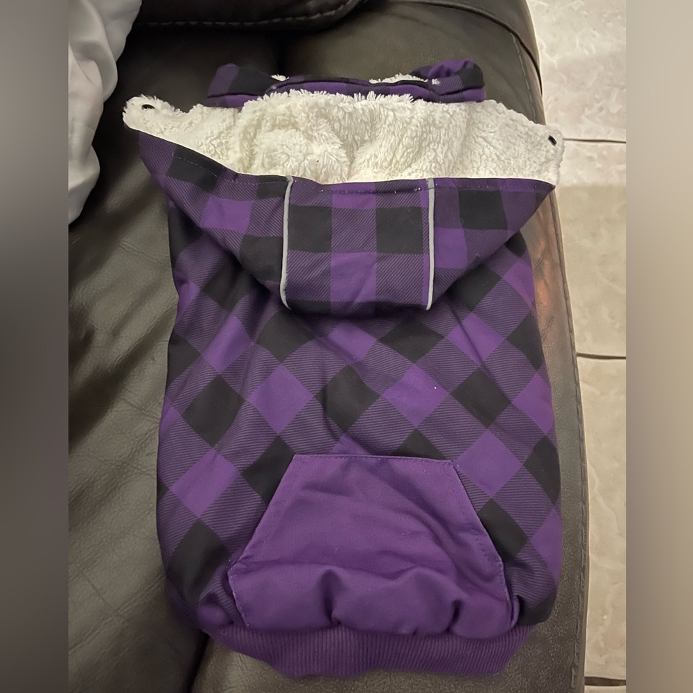 Purple and Black Plaid Dog Jacket